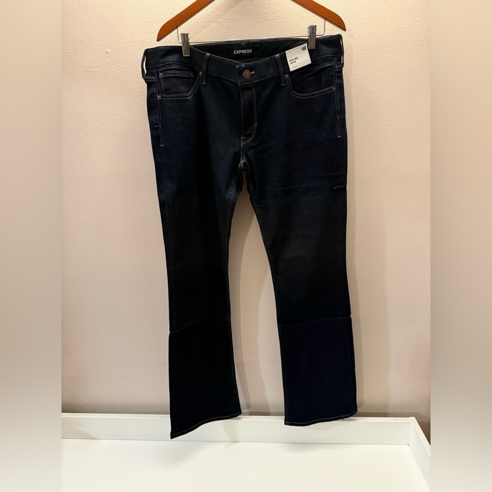 Express Dark Indigo Barely Boot Jeans nwt low rise 14R